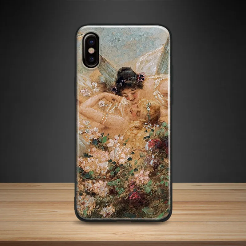 

Aesthetics Fairies art painting Soft Silicone Phone Case Cover For Apple iPhone 5 5s Se 6 6s 7 8 Plus X XR XS MAX