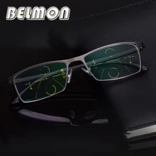 BELMON Мультифокальные Прогрессивные очки для чтения, мужские диоптрийные очки, очки для дальнозоркости+ 1,0+ 1,25+ 1,50+ 1,75+ 2,00+ 2,25+ 2,5 RS318