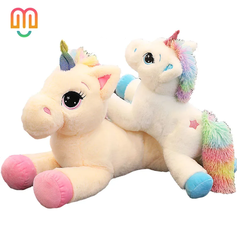 Vanmajor 40 60 cm Kreative Einhorn Kuscheltiere Weiche Puppe Cartoon Einhorn Tier Pferd Hohe Qualität Geschenk Für Kinder Günstig