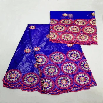 

Bazin Riche Getzner Brocade Fabric African Embroidered Guinea Brocade Fabric With Net Lace For Women Party Dresses HJ145-1