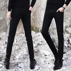 Осенние эластичные джинсы мужские Корейская версия slim feet Брюки tide мужская одежда МОЛОДЕЖНЫЙ мужской рост черные мужские брюки