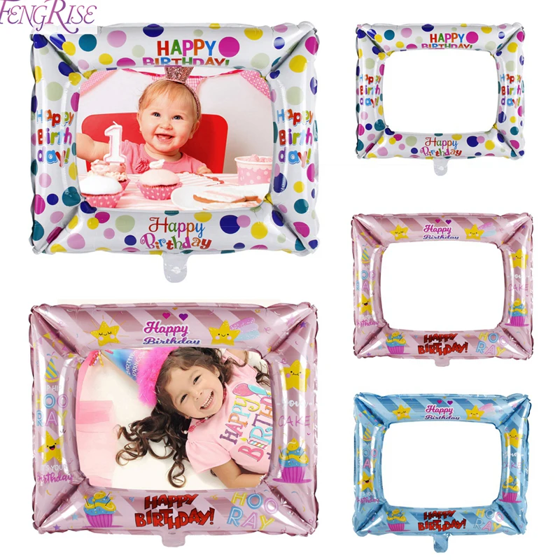

FENGRISE 1PCS Aluminum Foil Balloon Photobooth Frame For Birthday Party Decoration Air Balloon Photo Artifact For Boy And Girls