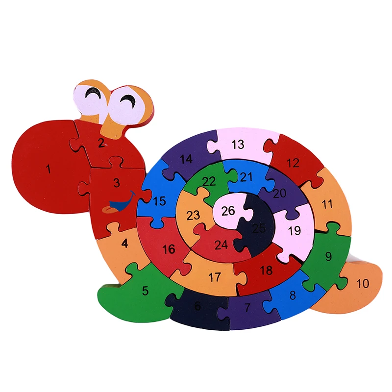 Новое Раннее Образование вдохновляет воображение и творчество ребенка игрушки красочные деревянные английские буквы поезд головоломки - Цвет: snail