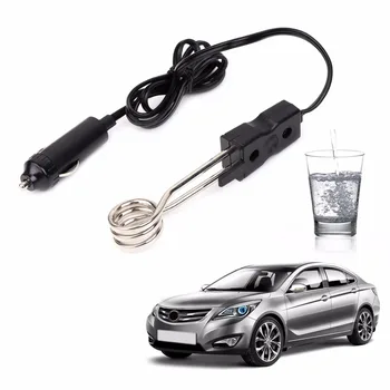 激安 24vポータブル電気自動車ゆで水茶浸漬ヒーターのためのキャンプピクニックステンレス鋼 + ベークライト
