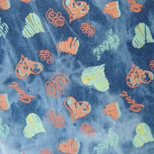 New Fashion Loves Cotton Printed Denim Fabric High Quality Pants Apparel Cloth Home Decoration DIY Handmade bag Sewing Fabric