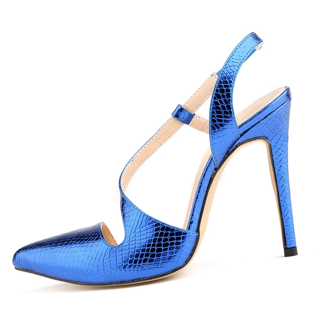TOYL font b Women b font crocodile skin Pumps summer spring Pointed Toe High Heels Sexy
