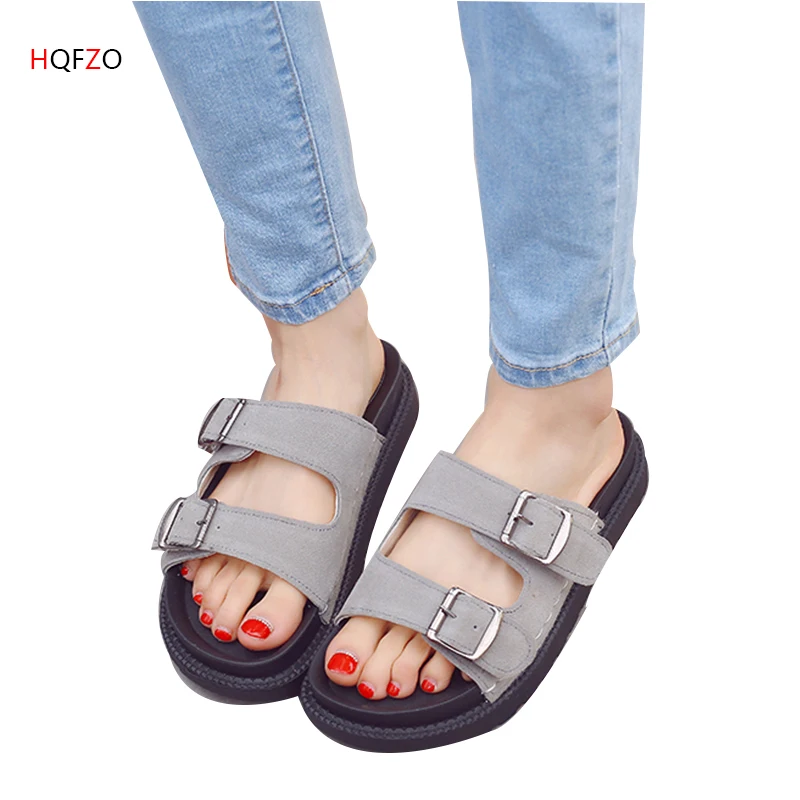 

Summer Woman Slides Shoes Flock Terlik Platform Slippers Casual Comfortable Woman Flats Beach Shoes Flip Flops Sandalias