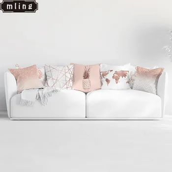 

mling 1PC 45*45cm New Square Decorative Throw Pillow Case Cartoon Peach Skin Pattern Pillowcase for Home Pillow Cover