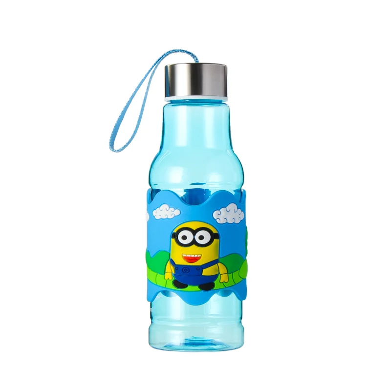 Outdoor Travel Water Bottles PVC Embossed Cartoon 450ml PP