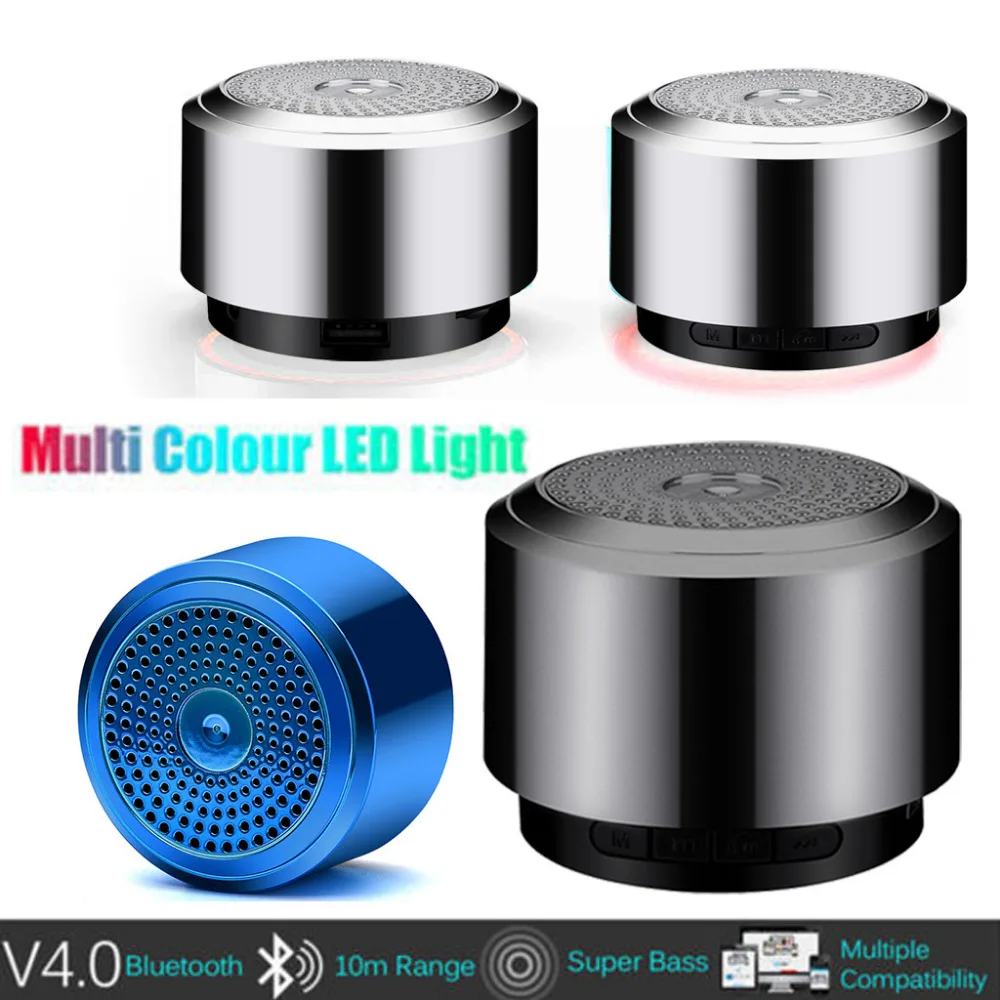 

Mini Bluetooth Speaker USB Led Light Wireless Portable Music Box Subwoofer Small Speaker D.17