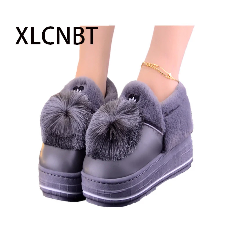 

Women slippers covered heel keep Warm lovely Winter Shoes Women Home Slippers Comfort soft Home Shoes females Indoor Shoes Fur