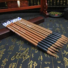 6 шт. Ассорти размеры китайский ласка волос каллиграфия написания кисточки ручки для живописи практика день рождения кисточки для письма подарок к праздн