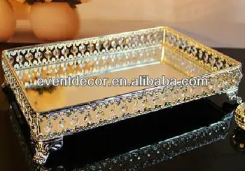 

10pcs Wedding Silver Rectangle Metal Iron Crystal Cake Cupcake Stand for Wedding Birthday Party Decoration Table Centerpieces