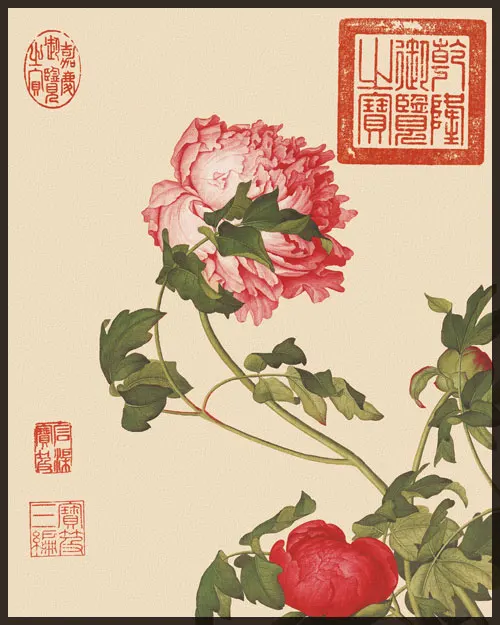 HD животное птица изображена маслом весенний цветок персика картина китайский стиль картина маслом холст компания украшение стены без рамки - Цвет: Белый