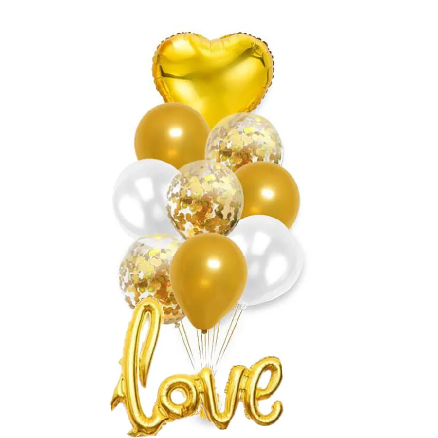Розовое золото конфетти сердце фольги Воздушные шары любовь письмо свадьба и помолвка вечерние юбилей, вечеринка, украшение детский день поставки