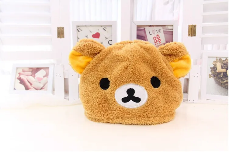 Мягкие плюшевые шапки с изображением медведя из мультфильма; Rilakkuma bear; модный Рождественский подарок; ОПТ; розница