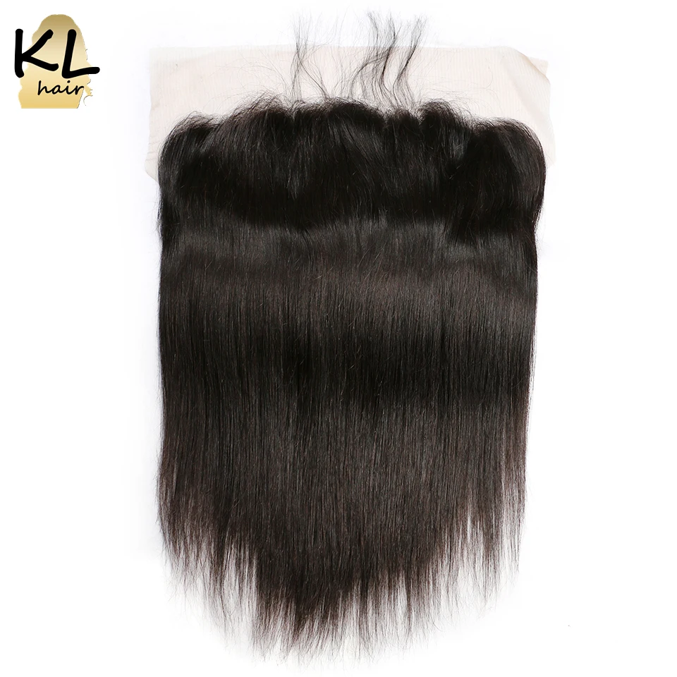 KL Hair, 13x4, для ушей, для ушей, на шнуровке, лобовое закрытие, прямые человеческие волосы с детскими волосами, бразильские волосы remy, закрытие, отбеленные узлы