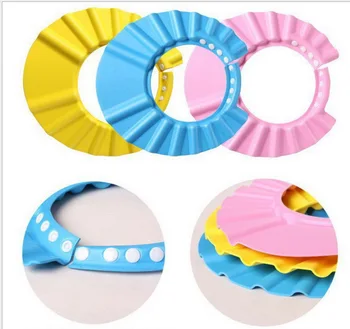 

DHL 1000pcs Shampoo Cap Bath Shower Hat Baby Adjustable Hair Wash Shield Shower Bathing Bath Protect Soft Cap Hat