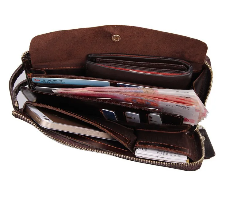 Zipper Pockets 100 Genuine Leather Men Clutch Bag Coin Purse Zipper Pockets 100 Genuine Leather Men Clutch Bag Coin Purse Handbag Case Iphone 5 6 Cowhide Purses And Wallets On Aliexpress Alibaba Group