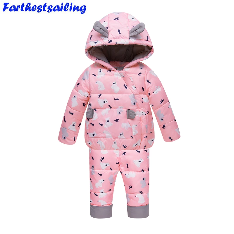 

-30 Degrees Russia Winter Ski Jumpsuit Children Clothing Baby Boys Girls Sport Suit Kids Snow Wear Down Jackets Coats Bib Pants