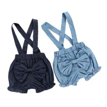 Летняя Детская короткая одежда для девочек, детские комбинезоны, джинсовые шорты для девочек, джинсы с бантом для девочек, детская одежда, шорты для девочек