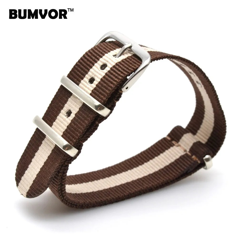 

Brand New watches 20 mm Strong bracelet Multi Color Brown Army nato fabric Nylon watchbands Straps Bands Buckle belt 20mm