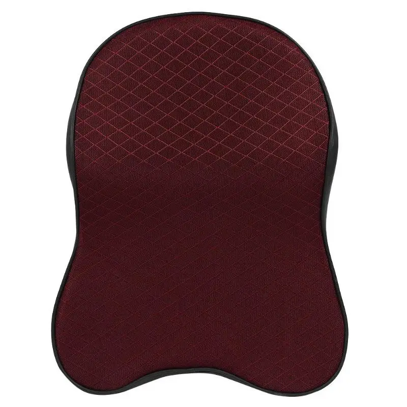 Подушка для автомобильного сиденья, подушки для шеи, Универсальная автомобильная подушка из искусственной кожи с эффектом памяти, подголовник для шеи, подушка для поясницы и спины - Color Name: pillow red