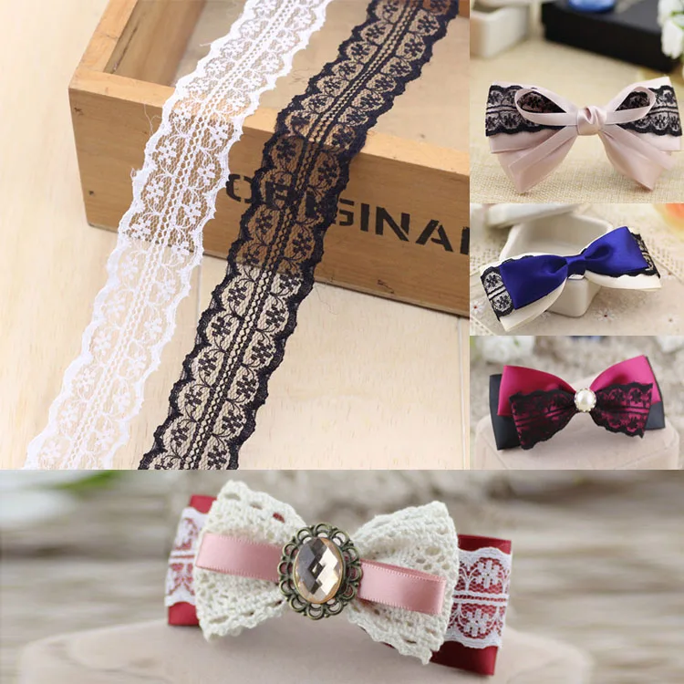 1Meter 25mm White/black Lace Ribbon DIY Decorative Lace Trim Fabric Wedding Birthday Christmas Decor Craft Clothing/Accessories