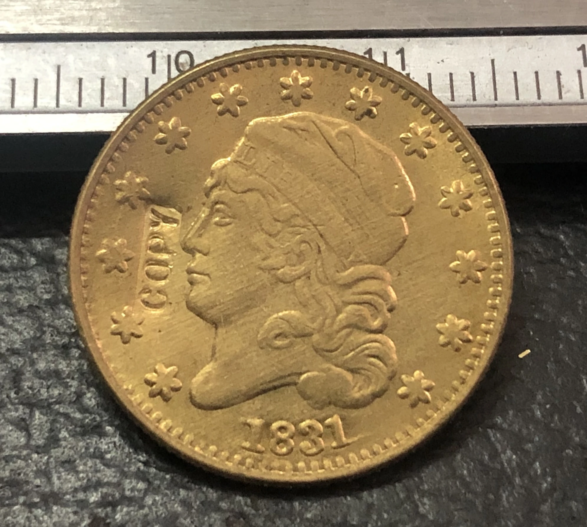1831 CAPPED BUST $2-1/2 Gold DOLLAR QUARTER EAGLE Copy | Дом и сад