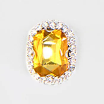 13x18 мм 20 шт Высококачественный прямоугольный восьмиугольный кристалл в форме пряжки пришивные стразы - Цвет: Golden yellow