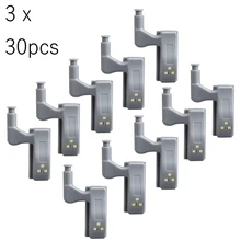 30 шт. универсальная светодиодная подсветка под шкаф внутренняя шарнирная лампа Шкаф сенсор светильник домашний кухонный ночной Светильник