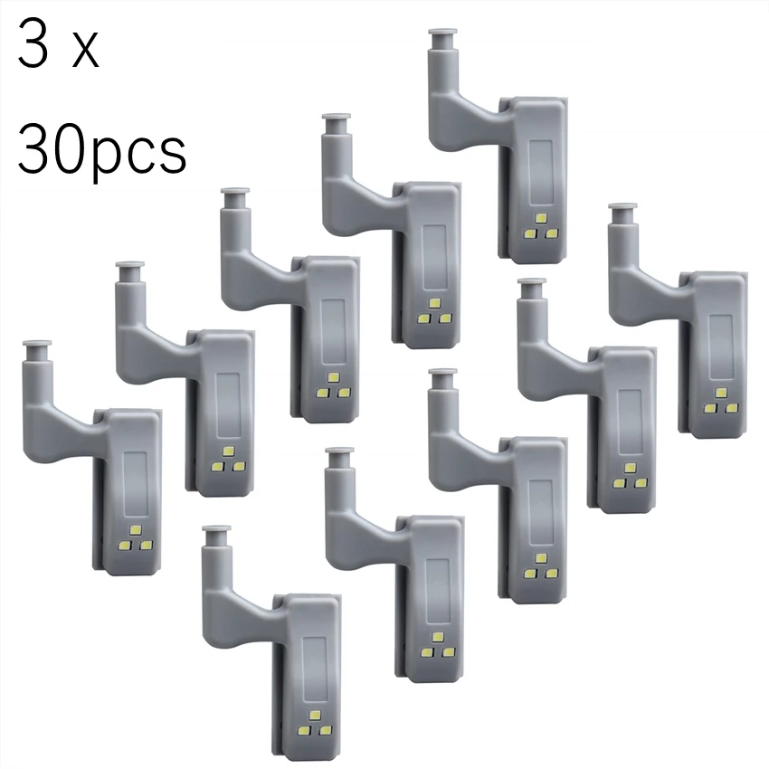 buy 30pcs Universal LED Under Cabinet Light Cupboard Inner Hinge Lamp Closet Wardrobe Sensor Light Home Kitchen Night Light