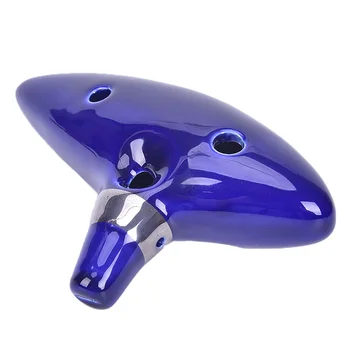 

1Pc 12 Hole Ocarina Ceramic Alto C Legend Of Zelda Ocarina Flute Blue Ocarina Inspired Of Time Musical Instrument