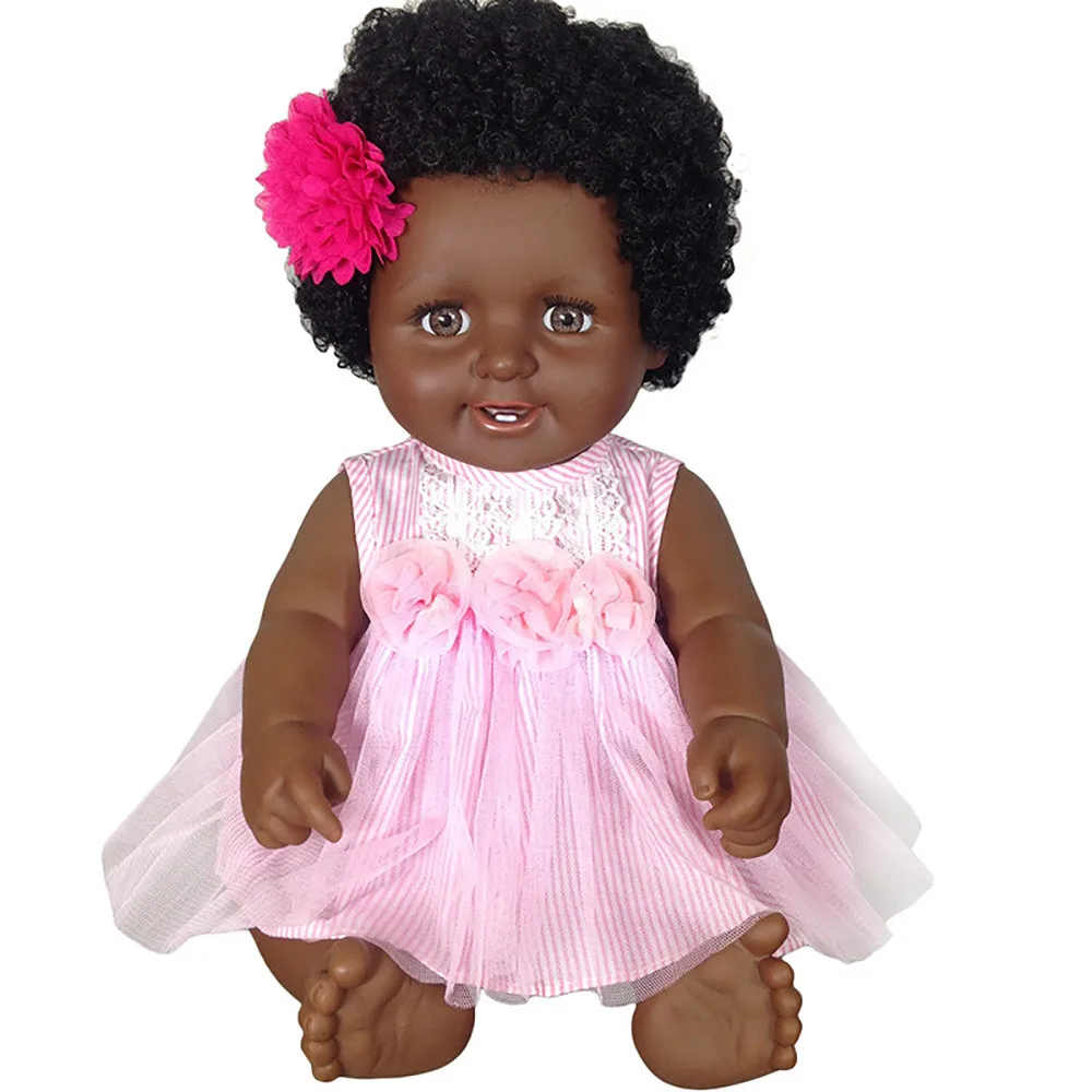 

Black Skin Lifelike Reborn Baby Girl Dolls Kid Toy Newborn Girl