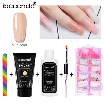 

Poly Gel Kits Nail Art French Nail Art Clear Camouflage Color Nail Tip Form Crystal UV Gel Poly gel Slice Brush Nail Gel