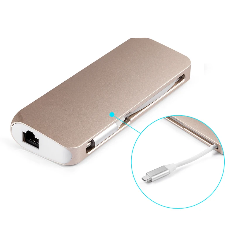 Концентратор USB Type C Thunderbolt Ethernet RJ45 конвертер многопортовый адаптер для Macbook Pro/Air