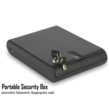 

Fingerprint Safe Box Solid Steel Security Key Gunsafe Valuables Jewelry Storage Box Protable Biometric Fingerprint Safes Gunbox