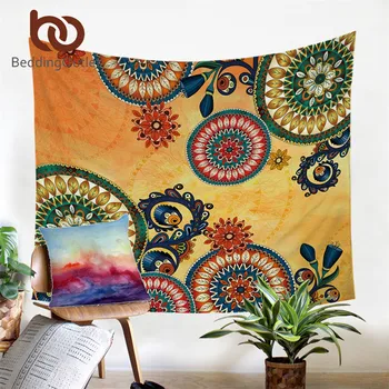 BeddingOutlet Kaleidoscope Tapestry Wall Hanging Bohemian Decorative Wall Art Mandala Flowers Bedspreads Ethnic Sheet 150x200cm 1