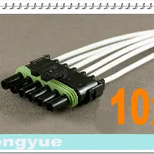 Longyue 10 шт. 6-Way Женский комнектор свинья хвост Погодный пакет провода ремни 25 см провода