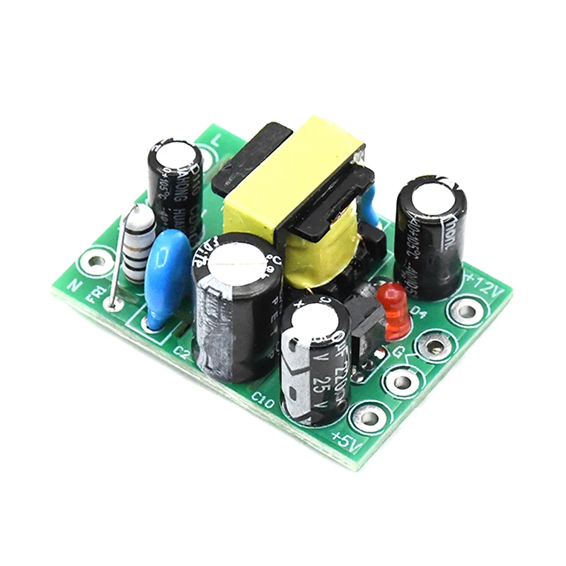 Мини-AC-DC преобразователь AC110V 220V в DC 12V 0.2A+ 5V плата модуля