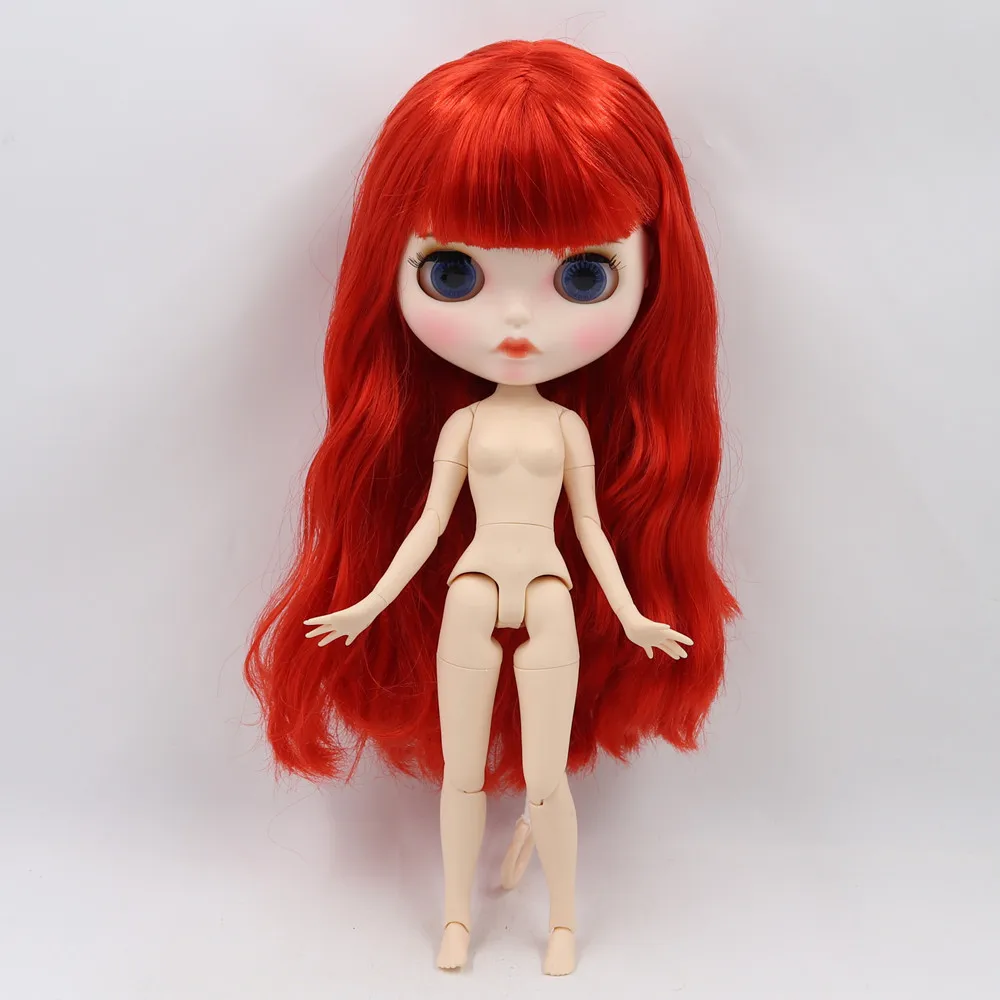ICY DBS Blyth doll 1/6 bjd with white skin long red hair and new matte face joint body BL0115 luvabella doll