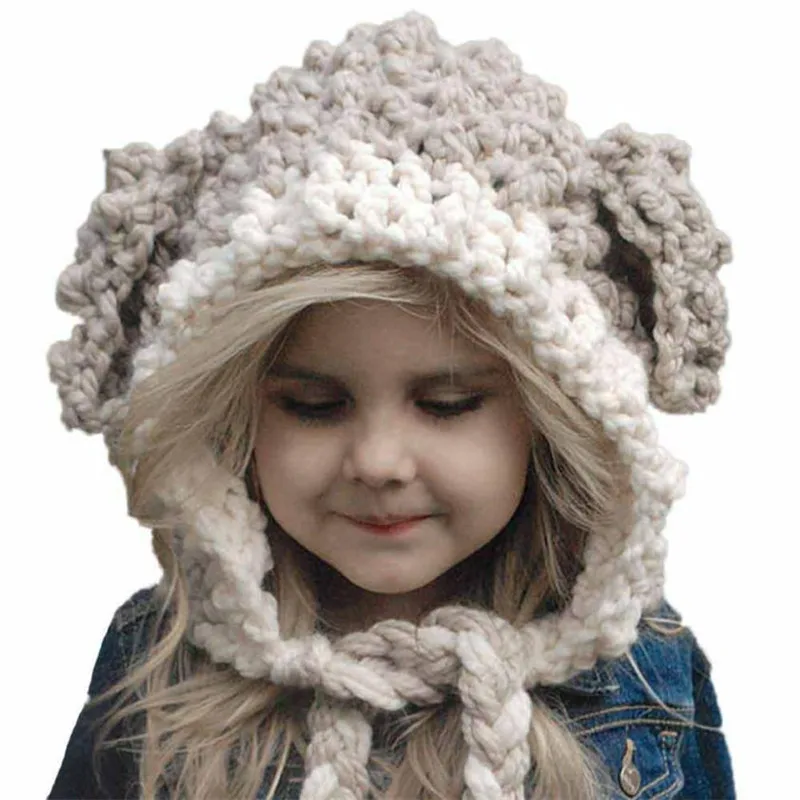 Buy Winter Wool Knitted Handmade Children's Hats Baby