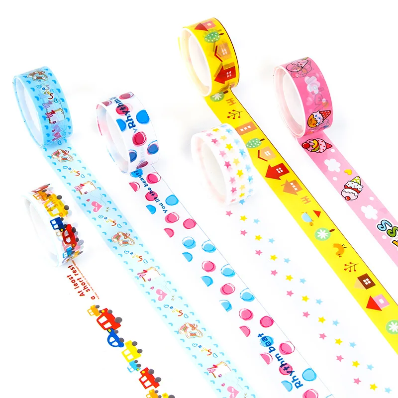 

10 pcs/lot Colorful Washi PVC Roll Self-adhesive Tape DIY Album Photo Decor Scrap Booking Adhesive Sticker Masking Tape 2M