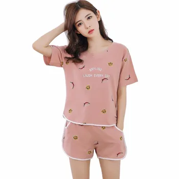 

Women Sets Summer 2020 Tracksuit Women Soft Comfortable Pink Short Two Piece Set Tops And Short Female Overalls Suits Clothes