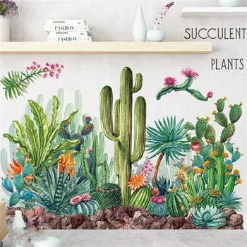 

Modern Plant Sticker Green Leaf Literary Living Room Wall Decoration Bedroom Background Nortic Style Flower Mural Art Poster