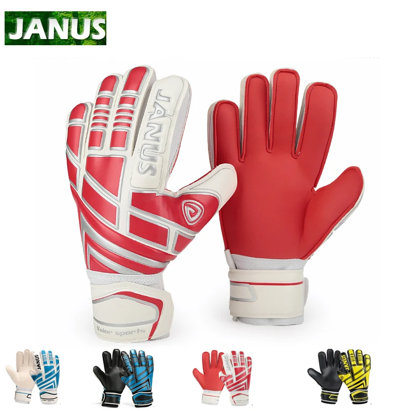 

Professional kids Football Goalkeeper Gloves Janus Thickened Soccer Gloves finger save protection