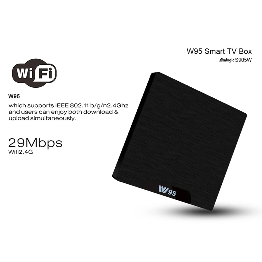 W95 ТВ телеприставки Amlogic 4 ядра удаленного Управление ИК WI-FI домашние устройства светодиодный индикатор Высокое разрешение 4 K Android 7,1