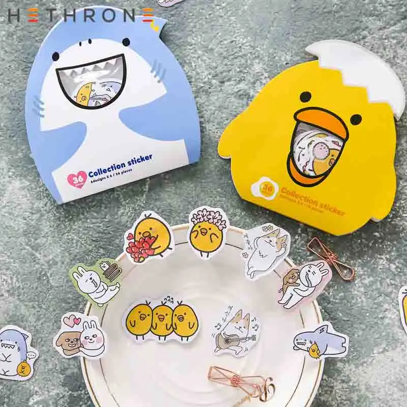 Hethrone креативный милый мультяшный животный прозрачный ПВХ стикер для учётной