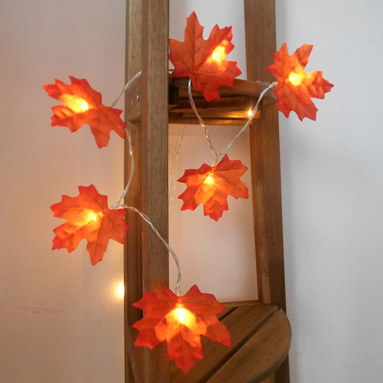 Maple-Leaves-LED-String-1.5M 10LED 2M 20LED3M 20LED 4M 40LED-Autumn-Stair-Railing-Decoration-Plants-Fence-Party-Lights-Battery-Operated