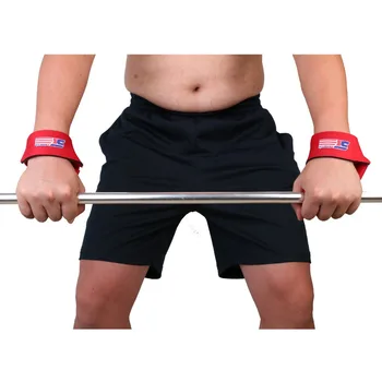 

2PCS/Pair Weight Lifting Hand Wrist Bar Support Strap Brace Support Gym Straps Weight Lifting wrap Body Building Grip Glove Red
